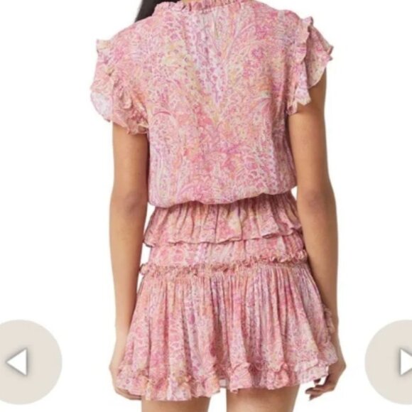 NWT, Misa Pink Tiered Mini Dress, Size L - Picture 3 of 8